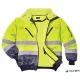 Munkavédelmi kabát, jól láthatósági, 3 az 1-ben, L méret " Hi-Vis", sárga-tengerészkék