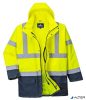 Munkavédelmi kabát, jól láthatósági, 3 az 1-ben, XL méret " Hi-Vis", sárga-tengerészkék