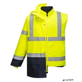   Munkavédelmi kabát, kéttónusú, 5 az 1-ben, XL méret "Essential", sárga-tengerészkék