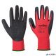Védőkesztyű, latex, L méret "Flex Grip", piros-fekete