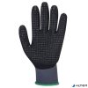 Védőkesztyű, nylon, nitrilhab, XL méret "DermiFlex Ultra Plus", szürke-fekete