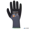 Védőkesztyű, nylon, nitrilhab, L méret "DermiFlex Ultra Plus", szürke-fekete