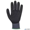 Védőkesztyű, nylon, nitrilhab, L méret "DermiFlex Ultra Plus", szürke-fekete