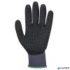 Védőkesztyű, nylon, nitrilhab, M méret 'DermiFlex Ultra Plus', szürke-fekete
