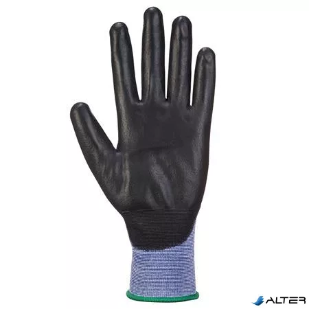 Védőkesztyű, nylon, PU tenyéren mártott, M méret 'Senti-Flex', kék