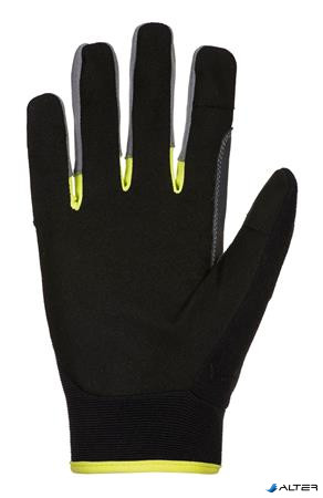 Védőkesztyű, szintetikus bőr, általános használatra, M méret, fekete