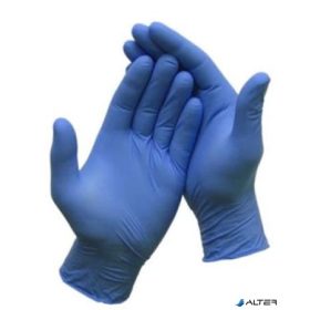   Védőkesztyű, egyszer használatos, nitril, XS méret, 200 db, púder nélküli, kék