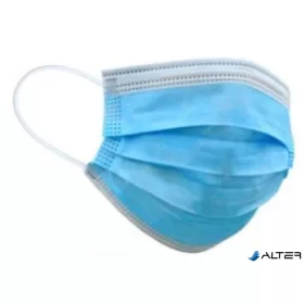 Papírmaszk, háromrétegű, gumis, kék