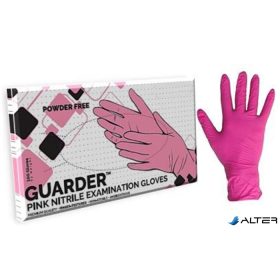   Védőkesztyű, egyszer használatos, nitril, S méret, 100 db, púder nélküli, pink