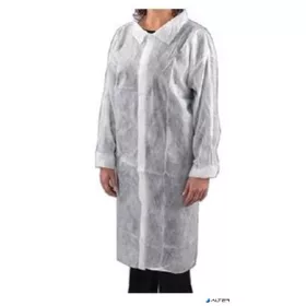   Látogató köpeny, egyszer használatos, tépőzáras, polipropilén, 20g, M méret, fehér