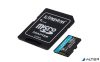 Memóriakártya, microSDXC, 128GB, C10/UHS-I/U3/V30/A2, adapter, KINGSTON "Canvas Go! Plus"
