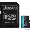 Memóriakártya, microSDXC, 512GB, C10/UHS-I/U3/V30/A2, Gen4, adapter, KINGSTON "Canvas Go! Plus"