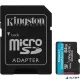 Memóriakártya, microSDXC, 64GB, C10/UHS-I/U3/V30/A2, Gen4, adapter, KINGSTON "Canvas Go! Plus"