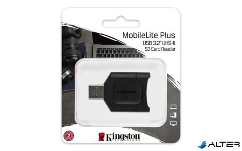 Kártyaolvasó, SD kártyához, USB 3.2 Gen 1, KINGSTON "MobileLite Plus"