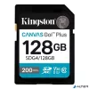Memóriakártya, SDXC, 128GB, C10/UHS-I/U3/V30, Gen4,KINGSTON "Canvas Go! Plus"