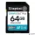 Memóriakártya, SDXC, 64GB, C10/UHS-I/U3/V30, Gen4,KINGSTON "Canvas Go! Plus"