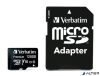 Memóriakártya, microSDXC, 128GB, CL10/U1, 90/10 MB/s, adapter, VERBATIM 'Premium'