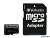 Memóriakártya, microSDXC, 64GB, CL10/U3, 90/45 MB/s, adapter, VERBATIM 'PRO'