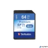 Memóriakártya, SDXC, 64GB, CL10/U1, 90/10 MB/s, VERBATIM 'Premium'