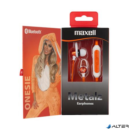 Fülhallgató, vezeték nélküli, Bluetooth 5.1, mikrofonnal, MAXELL 'Metalz Onesie', narancs