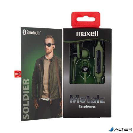 Fülhallgató, vezeték nélküli, Bluetooth 5.1, mikrofonnal, MAXELL "Metalz Soldier", khaki