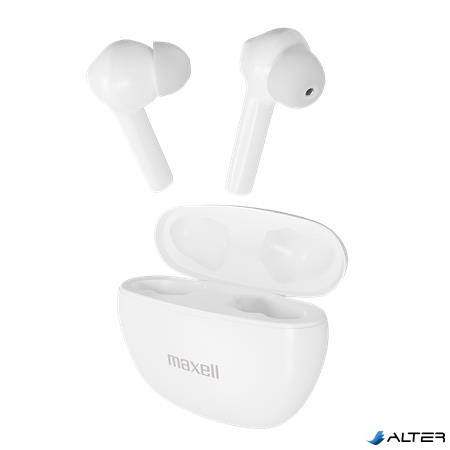 Fülhallgató, vezeték nélküli, Bluetooth 5.3, mikrofonnal, MAXELL 'Dynamic+', fehér