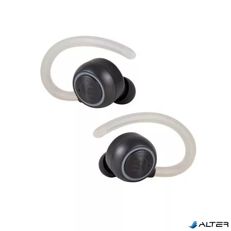 Fülhallgató, vezeték nélküli, Bluetooth, mikrofonnal, LED-es fülhallgató, MAXELL "Halo Sport", fekete