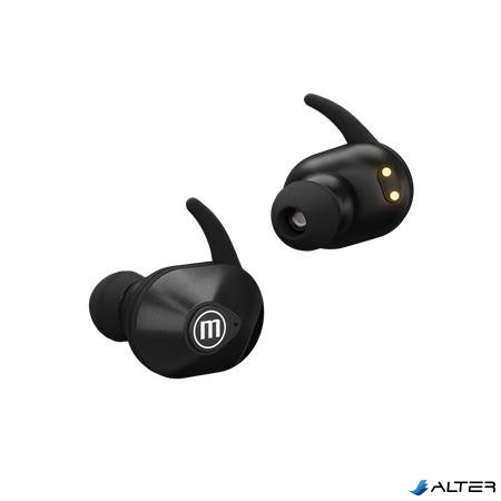 Fülhallgató, vezeték nélküli, Bluetooth 5.0, mikrofonnal, MAXELL "Mini Duo", fekete