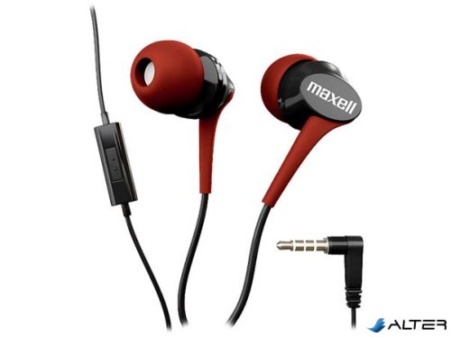Fülhallgató, mikrofonnal, MAXELL "Fusion+", piros-fekete