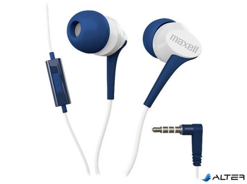 Fülhallgató, mikrofonnal, MAXELL 'Fusion+', fehér-kék