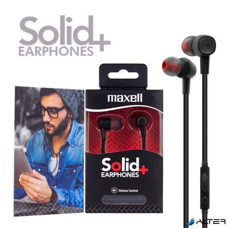 Fülhallgató, mikrofonnal, MAXELL "Solid+", fekete