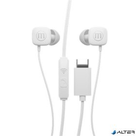   Fülhallgató, mikrofonnal, USB-C, MAXELL "Square+", fehér