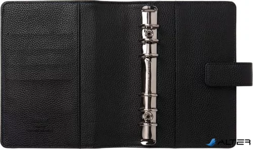 Kalendárium, gyűrűs, betétlapokkal, personal méret, FILOFAX "Camden", fekete