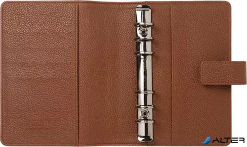 Kalendárium, gyűrűs, betétlapokkal, personal méret, FILOFAX "Camden", mokka