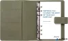 Kalendárium, gyűrűs, betétlapokkal, personal méret, FILOFAX 'Camden', oliva