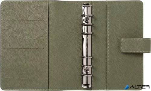 Kalendárium, gyűrűs, betétlapokkal, personal méret, FILOFAX 'Camden', oliva