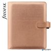 Kalendárium, gyűrűs, betétlapokkal, A5 méret, FILOFAX, "Saffiano Metallic", rózsaarany