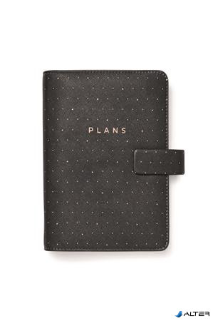 Kalendárium, gyűrűs, betétlapokkal, personal méret, FILOFAX "Moonlight", fekete