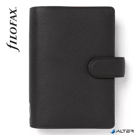 Kalendárium, gyűrűs, betétlapokkal, personal méret, FILOFAX 'Norfolk', fekete
