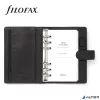 Kalendárium, gyűrűs, betétlapokkal, personal méret, FILOFAX 'Norfolk', fekete