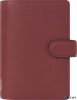Kalendárium, gyűrűs, betétlapokkal, personal méret, FILOFAX 'Norfolk', bordó