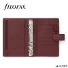 Kalendárium, gyűrűs, betétlapokkal, personal méret, FILOFAX 'Norfolk', bordó