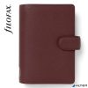 Kalendárium, gyűrűs, betétlapokkal, personal méret, FILOFAX 'Norfolk', bordó