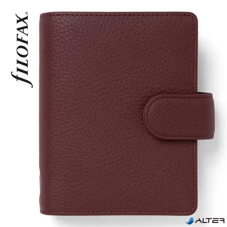 Kalendárium, gyűrűs, betétlapokkal, A5, FILOFAX 'Norfolk', bordó