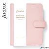 Kalendárium, gyűrűs, betétlapokkal, pocket méret, FILOFAX 'Saffiano', halvány rózsaszín