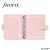 Kalendárium, gyűrűs, betétlapokkal, pocket méret, FILOFAX 'Saffiano', halvány rózsaszín