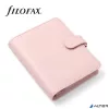 Kalendárium, gyűrűs, betétlapokkal, pocket méret, FILOFAX 'Saffiano', halvány rózsaszín