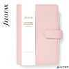 Kalendárium, gyűrűs, betétlapokkal, personal méret, FILOFAX 'Saffiano', halvány rózsaszín