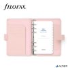 Kalendárium, gyűrűs, betétlapokkal, personal méret, FILOFAX 'Saffiano', halvány rózsaszín