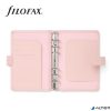 Kalendárium, gyűrűs, betétlapokkal, personal méret, FILOFAX 'Saffiano', halvány rózsaszín